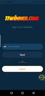 login menu of 11 winner
